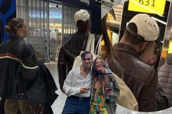 Serenay Sarıkaya ile Mert Demir havalimanında öpüştü