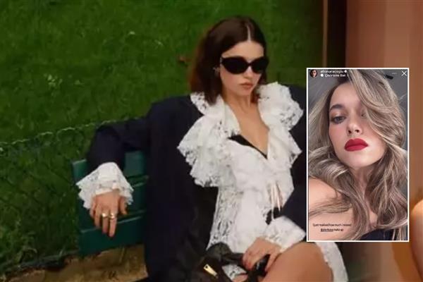 Oyuncu Afra Saraçoğlu imaj değişikliğine giderek saçlarını sarıya boyattı