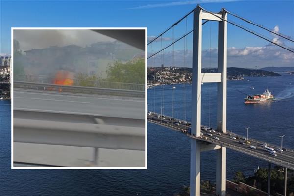 15 Temmuz Şehitler Köprüsü girişindeki bir binada yangın çıktı