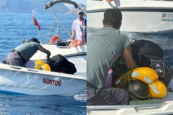 Ölüdeniz bölgesinde Babadağ'dan atlayan Alman yamaç paraşütçüsü denize düştü