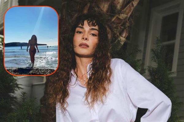 Ebru Şahin, yeni yılın ilk gününde 8 derece havada denize girerek sosyal medyada gündem oldu