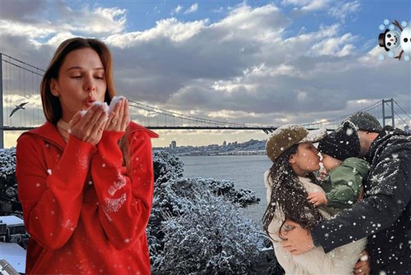 İstanbul'u kar esir alırken ünlü isimler mutluluğunu sosyal medya hesabından paylaştı