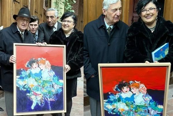 Ankara ziyareti devam eden Rahmi Koç koleksiyonuna yeni bir tablo ekledi