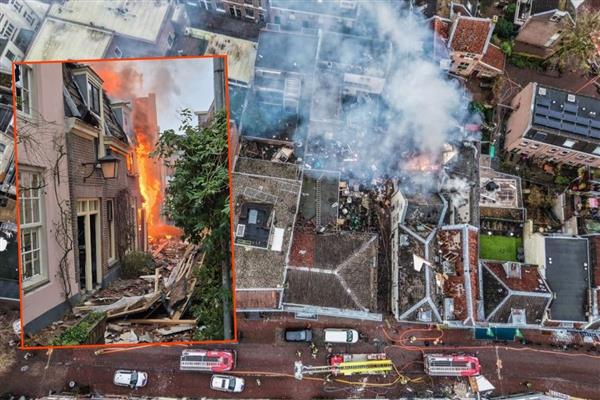 Hollanda'nın Utrecht kentinde meydana gelen patlama yangına yol açtı