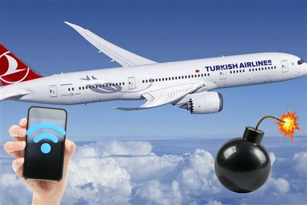 Telefonun internetine bomba ismini verdi, uçakta kırmızı alarm verildi