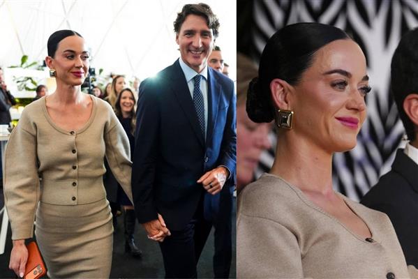 Taze aşıklar şarkıcı Katy Perry ile Justin Trudeau Davos'ta da bir arada