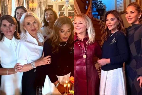 Feryal Gülman'a yakın arkadaşı Demet Sabancı yalısında özel kutlama