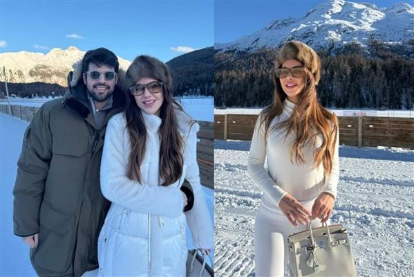 Pırıl ve Gökhan Kokuludağ çifti St Moritz tatilinde