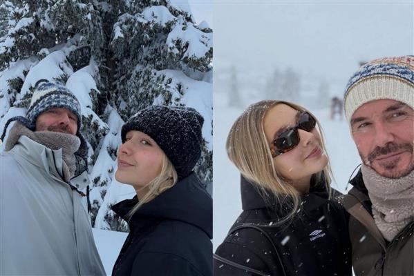 David Beckham, kızı Harper Beckham ile kayak tatiline çıktı