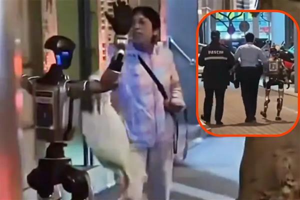 Makao'da yaşlı kadını korkutan robot polis tarafından gözaltına alındı