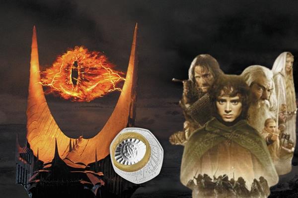 İngiliz Kraliyet Darphanesi, Yüzüklerin Efendisi temalı ve ışığa tutulunca Sauron'un Gözü'nü ortaya çıkaran özel 50 penilik madeni para bastı