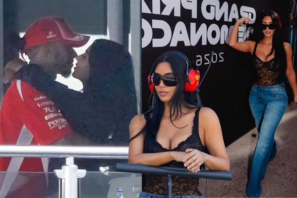 Kim Kardashian'dan Lewis Hamilton'a yatta ikincilik öpücüğü