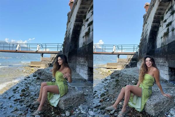 Ebru Şahin'in Como Gölü keyfi, pozlarını sosyal medya hesabından paylaştı